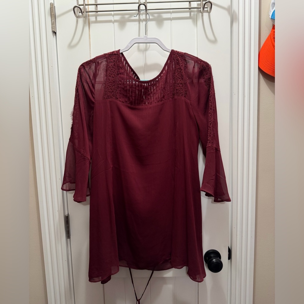 Jessica Simpson Maternity Burgundy Lace Blouse
